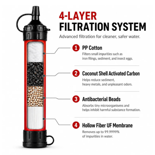 Pureflow Emergency Water Filter Straw (Upgraded Version [year]) - Official Retailer