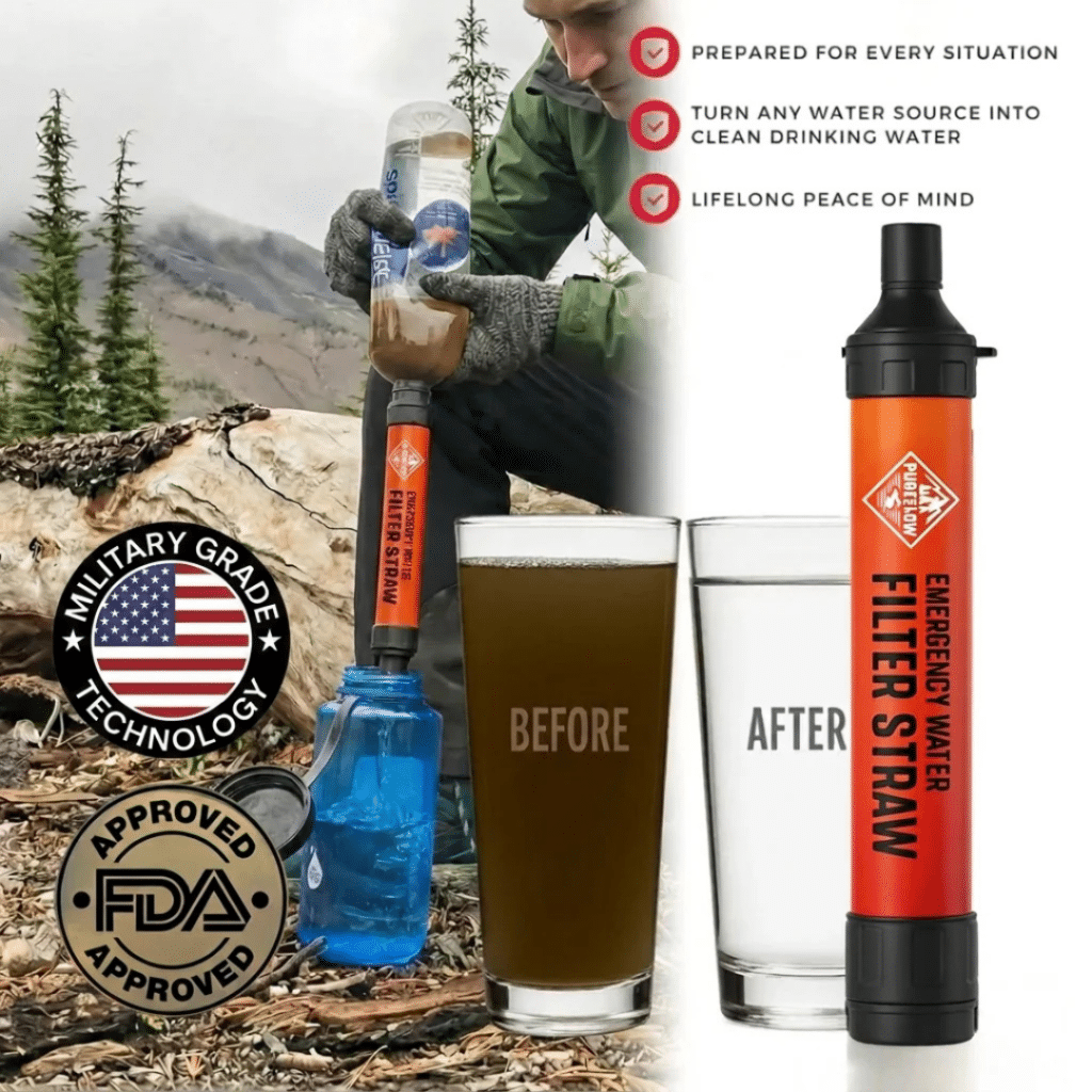 Pureflow Emergency Water Filter Straw (Upgraded Version [year]) - Official Retailer
