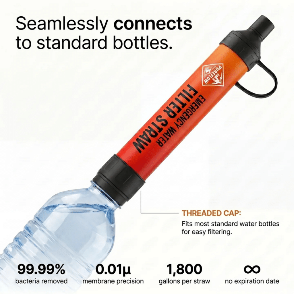 Pureflow Emergency Water Filter Straw (Upgraded Version [year]) - Official Retailer